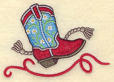 Embroidery Design: Cowboy boot with rope<br> 3.89w X 2.68h