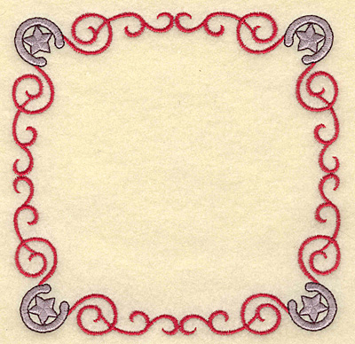 Embroidery Design: Horseshoe and swirls frame<br> 4.96w X 4.96h