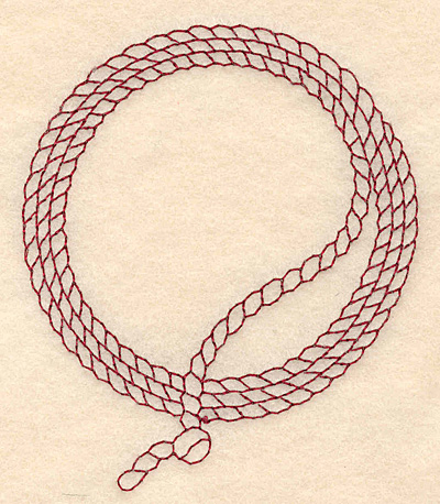 Embroidery Design: Redwork lasso<br> 3.29w X 3.88h