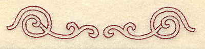 Embroidery Design: Redwork swirls<br> 3.87w X 0.69h
