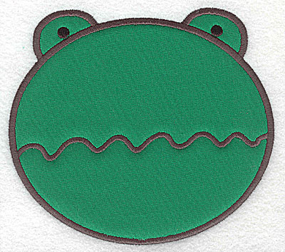 Embroidery Design: Frog head applique large<br> 5.55w X 4.98h