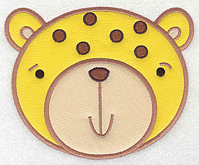 Embroidery Design: Cheetah head applique large<br> 6.00w X 4.93h