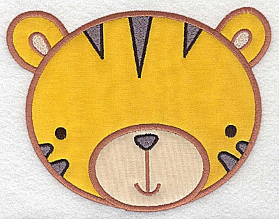Embroidery Design: Tiger head applique large<br> 6.32w X 4.89h