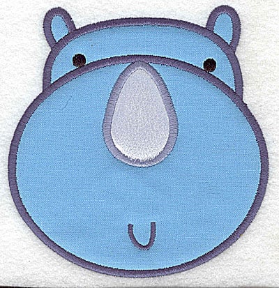 Embroidery Design: Rhino head applique large<br> 4.77w X 4.99h