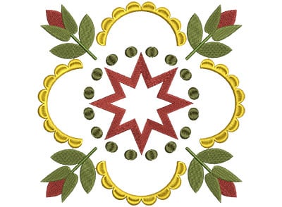 Embroidery Design: Baltimore Quilt Block 2 Lg<br> 7.26w X 7.26h