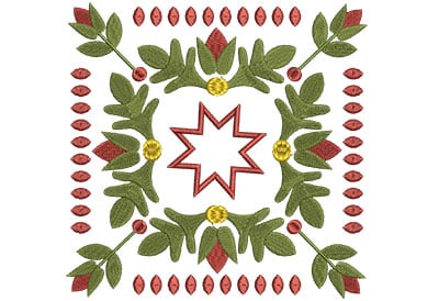 Embroidery Design: Baltimore Quilt Block 3 Lg<br> 7.24" X 7.24"