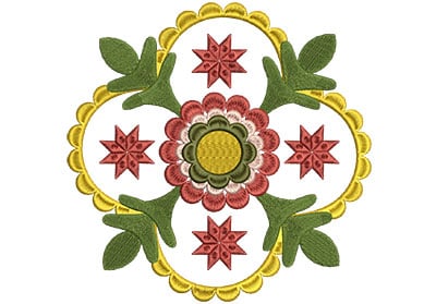 Embroidery Design: Baltimore Quilt Block 4 Lg<br> 7.26w X 7.26h