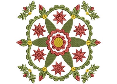 Embroidery Design: Baltimore Quilt Block 8 Lg<br> 7.25w X 7.25h