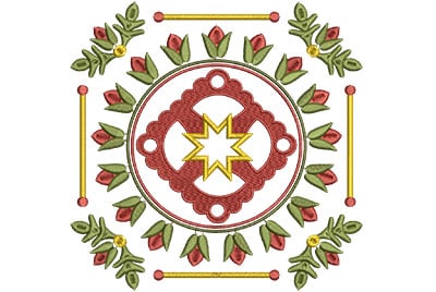 Embroidery Design: Baltimore Quilt Block 9 Lg<br> 7.25wX 7.25h