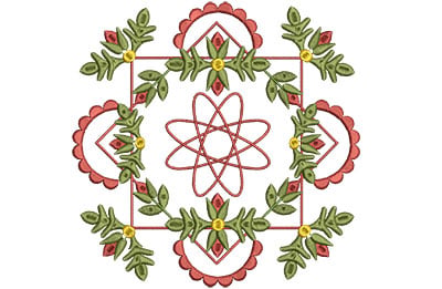 Embroidery Design: Baltimore Quilt Block 10 Lg<br> 7.26w X 7.26h