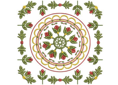 Embroidery Design: Baltimore Quilt Block 11 Lg<br> 7.25w X 7.25h