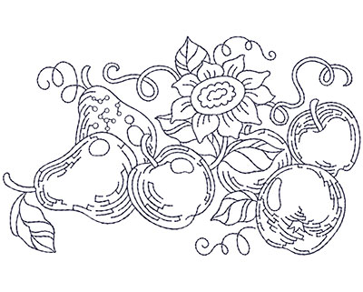 Embroidery Design: Blueworks Basket 1 Lg<br> 4.97w X 4.85h | Embroidery Legacy Embroidery Design: Blueworks Basket 1 Lg<br> 4.97w X 4.85h