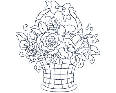 Embroidery Design: Blueworks Basket 2 Lg<br> 4.56w X 4.94h | Embroidery Legacy Embroidery Design: Blueworks Basket 2 Lg<br> 4.56w X 4.94h