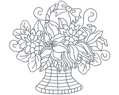 Embroidery Design: Blueworks Basket 4 Lg<br> 4.91w X 4.57h | Embroidery Legacy Embroidery Design: Blueworks Basket 4 Lg<br> 4.91w X 4.57h