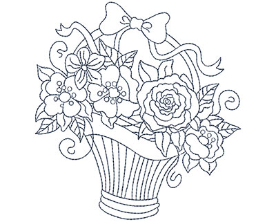 Embroidery Design: Blueworks Basket 5 Lg<br> 4.71w X 4.97h | Embroidery Legacy Embroidery Design: Blueworks Basket 5 Lg<br> 4.71w X 4.97h