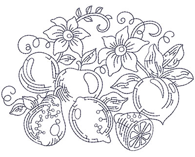 Embroidery Design: Fruit Lg<br> 5.82w X 4.39h | Embroidery Legacy Embroidery Design: Fruit Lg<br> 5.82w X 4.39h