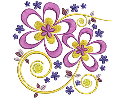 Embroidery Design: Spring Floral Lg<br> 4.91w X 4.85h