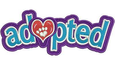 Embroidery Design: Adopted<br> 6.04w X 2.46h