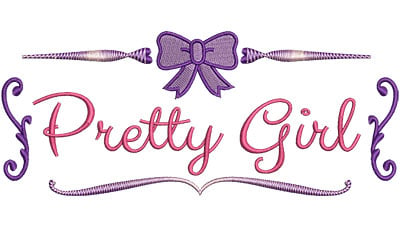Embroidery Design: Pretty Girl<br> 6.53w X 2.75h