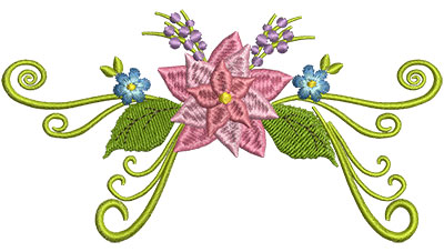 Embroidery Design: Flower Swirl<br> 5.01w X 2.69h
