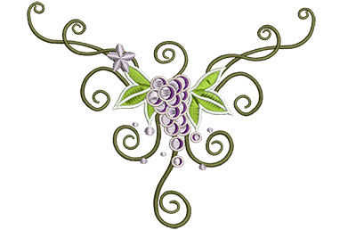 Embroidery Design: Grape Vine Swirls<br> 5.10w X 4.07h