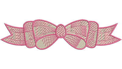 Embroidery Design: Bow Embellishment<br> 6.56w X 1.68h