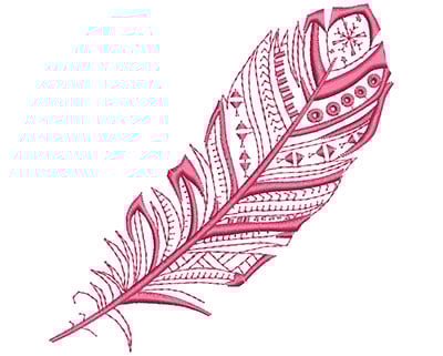 Embroidery Design: Fancy Feather C Large<br> 4.04w X 4.09h