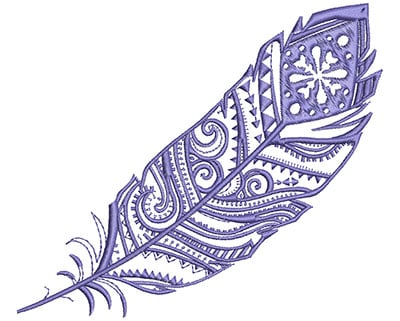 Embroidery Design: Fancy Feather D Large<br> 5.46w X 4.70h