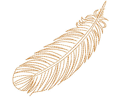 Embroidery Design: Fancy Feather E Large<br> 4.75w X 4.73h