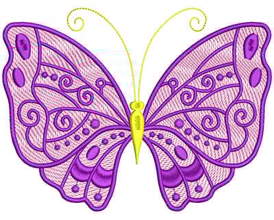 Embroidery Design: Mylar Magic Butterfly 1 Large<br> 6.50w X 4.91h | Embroidery Legacy Embroidery Design: Mylar Magic Butterfly 1 Large<br> 6.50w X 4.91h