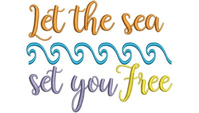 Embroidery Design: Let The Sea Set You Free<br> 4.53w X 5.86h