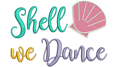 Embroidery Design: Shell We Dance<br> 5.92w X 4.10h