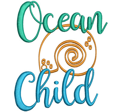 Embroidery Design: Ocean Child<br> 3.77w X 4.52h