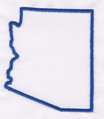 Embroidery Design: Arizona Outline<br>3.28" x 2.85"