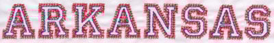 Embroidery Design: Arkansas Name<br>1.11" x 8.01"
