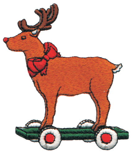 Embroidery Design: Reindeer on Wheels<br>2.72" x 3.16"