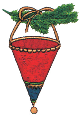 Embroidery Design: Cone Shaped Hanging Ornaments<br>2.12" x 3.06"