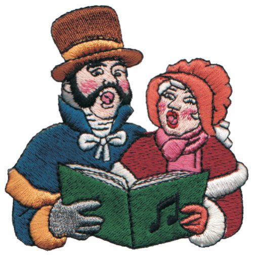 Embroidery Design: Carolling Couple<br>3.28" x 3.25"