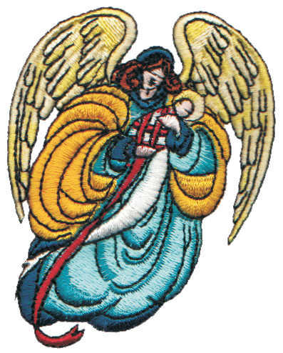 Embroidery Design: Angel Mother and Baby<br>2.55" x 3.22"