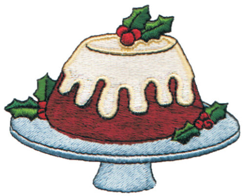 Embroidery Design: Christmas Cake<br>3.40" x 2.66"