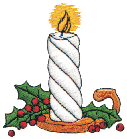 Embroidery Design: Lighted Candle<br>2.88" x 3.09"