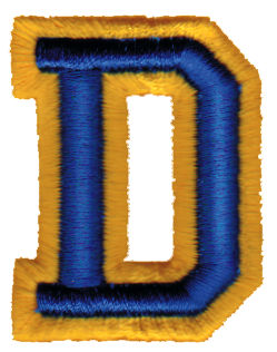 Embroidery Design: Athletic Foam D<br>1.53" x 1.98"
