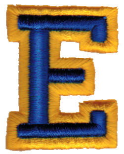 Embroidery Design: Athletic Foam E<br>1.53" x 1.98"
