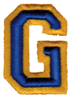 Embroidery Design: Athletic Foam G<br>1.44" x 1.98"