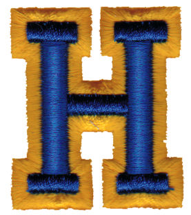 Embroidery Design: Athletic Foam H<br>1.71" x 1.98"