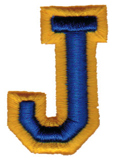 Embroidery Design: Athletic Foam J<br>1.39" x 1.98"