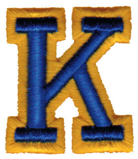 Embroidery Design: Athletic Foam K<br>1.78" x 1.99"