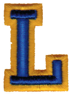 Embroidery Design: Athletic Foam L<br>1.48" x 1.98"