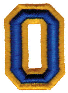 Embroidery Design: Athletic Foam O<br>1.45" x 1.99"