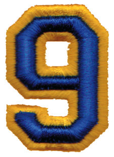 Embroidery Design: Athletic Foam 9<br>1.42" x 1.98"